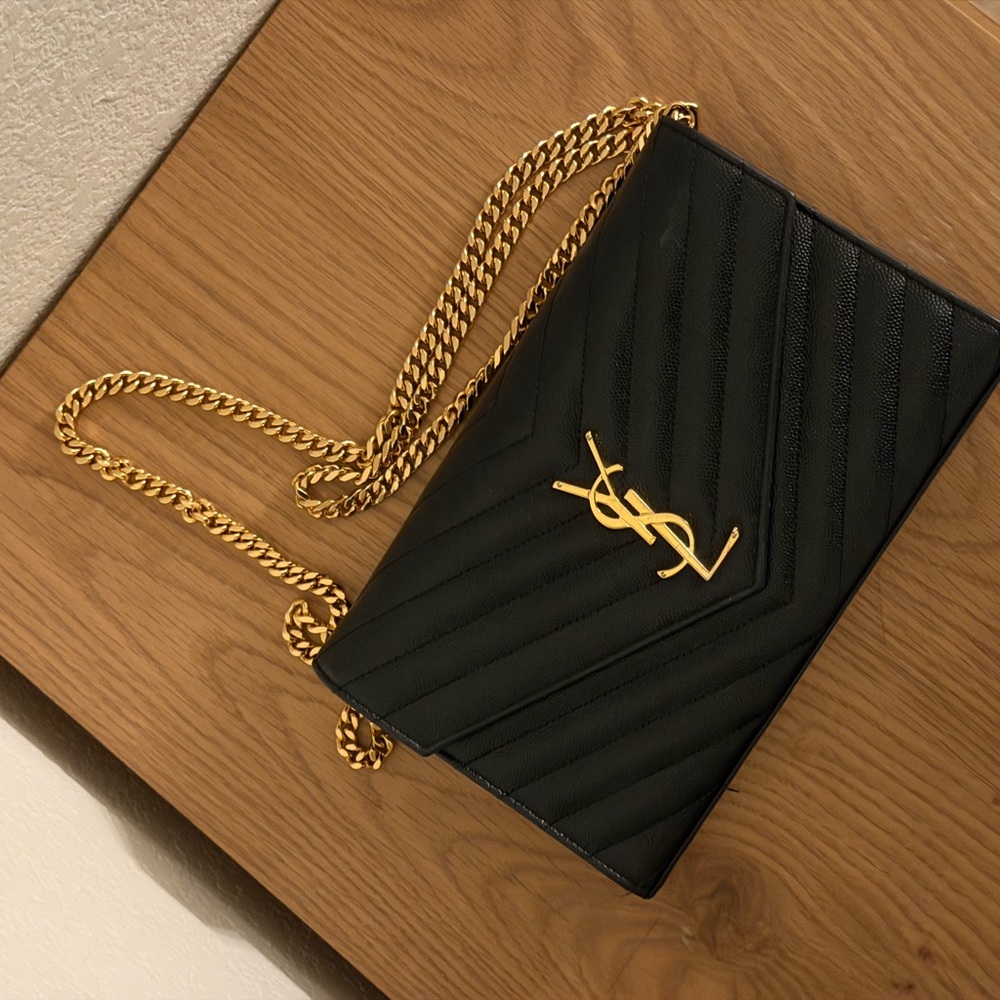 Yves Saint Laurent Black Quilted Leather Chain Bag